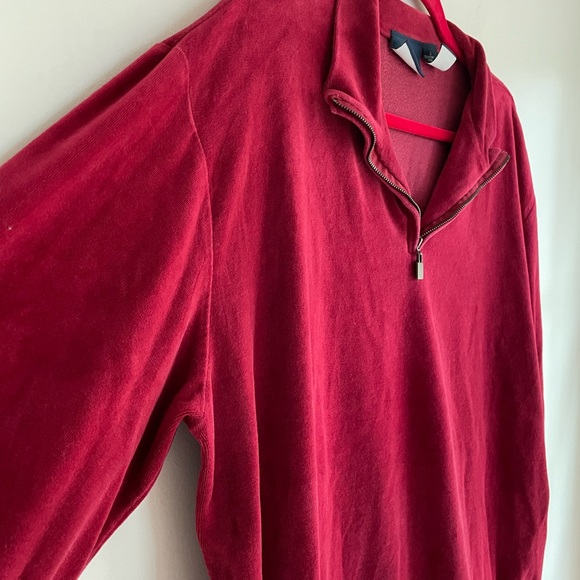 LizSport Quarter Zip Velour Pullover Size L - Picture 2 of 6